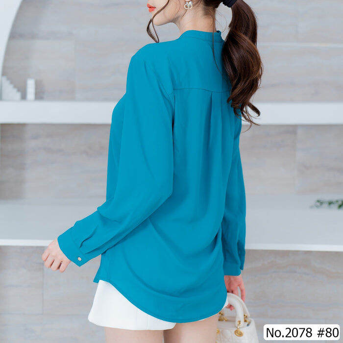 maristar-no-2078-เสื้อแขนยาวสีพื้น-solid-long-sleeve-blouse