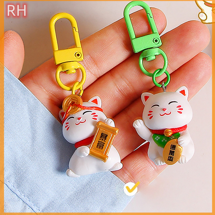 พวงกุญแจแมวโชคลาภน่ารักน่ารักๆ-พวงกุญแจแฟชั่นเครื่องประดับจี้กระเป๋าลายการ์ตูนเคสหูฟังของขวัญ