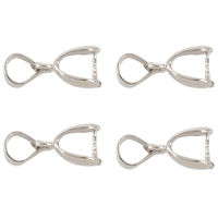 50 pcs Findings Bail Connector Bale Pinch Clasp Pendants(Silver)