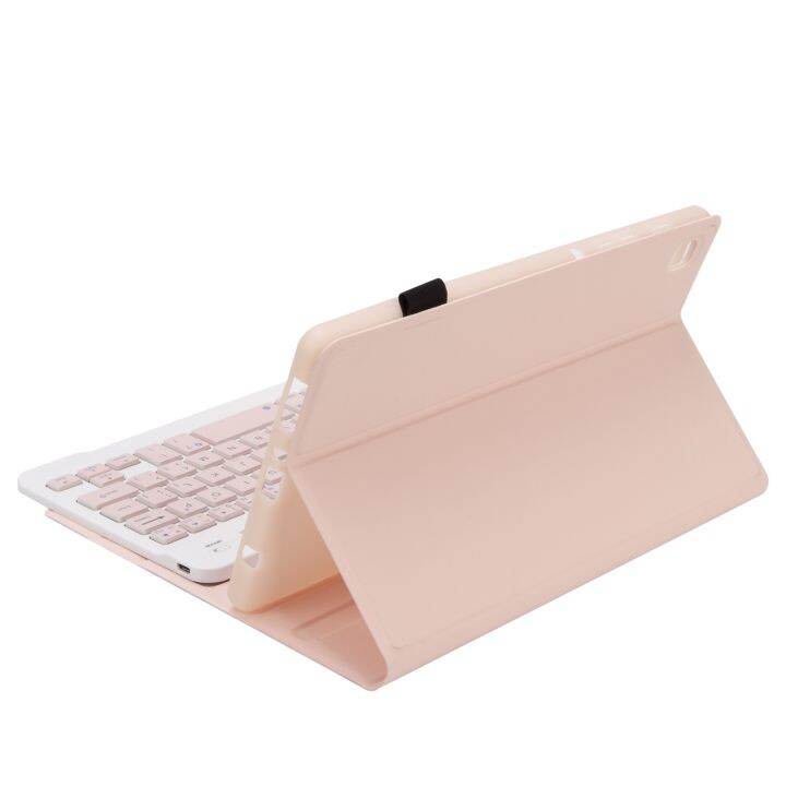 เคสมีที่ยึดหนังแป้นพิมพ์บลูทูธ-a220สีลูกอม-tpu-สำหรับซัมซุงกาแล็กซีแท็บ-a7-lite-8-7-t220-t225-สีชมพู