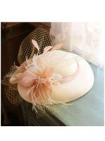 Women Large Brim Sinamay Fascinator Hat tail Wedding Party Church Headpiece Fashion Headwear Formal Flower Hair Accessories