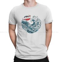 Boat On Big Wave Tshirt For Men Works Of Hayao Miyazaki Art Culture Clothing Fashion T Shirt Soft