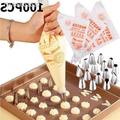 ▨✣ 50/100PCS Disposable Pastry Bag Piping Bag Fondant Cream Squeeze Cream Bag Cake Decorating Nozzle Bakery Bakeware Kitchen Tools