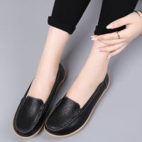 Women Shoes Flat Casual Leather Loafers Big Size 44 With 13 Colours