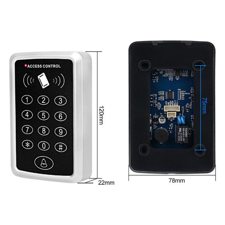 แป้นพิมพ์การควบคุมการเข้าถึง-rfid-125khz-ระบบควบคุมเข้าถึงประตูเครื่องอ่านบัตร-em-ระบบคีย์บอร์ดที่เปิดล็อคประตู