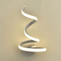 Modern Spiral LED Wall Lamp Living Room Bedroom Bedside Lamp Acrylic Iron Light AC 85-240V Indoor Wall Sconce Lighting Decor