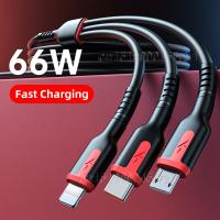 ✲❦☄ 6A 3in1 SuperCharge USB C Cable For Huawei 8 Pin Micro USB Type-C Data Wird Cord Fast Charger For iPhone Samsung Huawei Xiaomi