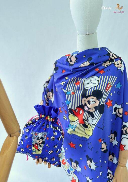 kiss-me-doll-ผ้าพันคอ-ผ้าคลุมไหล่-disney-mickey-mouse-ลาย-up-to-the-star-ขนาด-100x100-cm