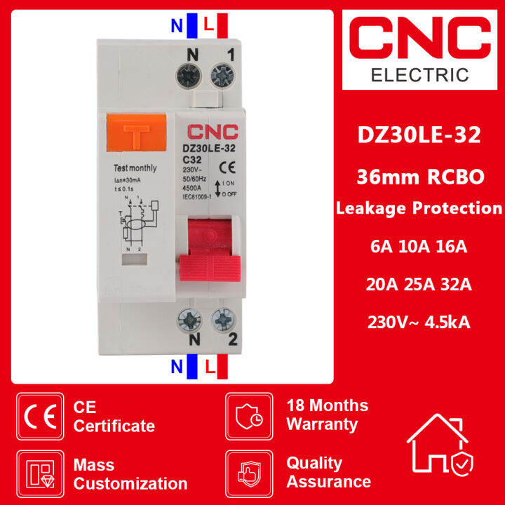 dz30le-32-cnc-แบบ1p-n-230v-mcb