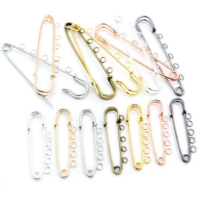 5pcs/lot Safety Pins Brooch Blank Base Brooch Pins 50/80/90mm Pins 3/5 Rings Jewelry Pin for Jewelry Making Supplies Accessorie
