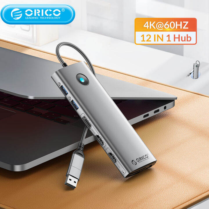 ORICO Usb Hub DisplayLink Docking Station TypeC 3.0 to 4K60hz HDMI DP