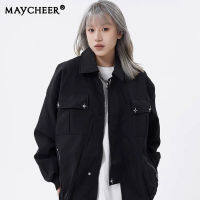 MAYCHEER   เสื้อแจ็กเก็ตแบบมีปกลำลองชายมีสไตล์