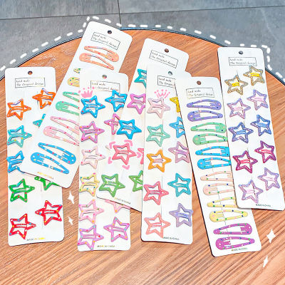 Candy Color Star Shaped Hair Accessories Cartoon Hairpin Metal Process Childrens Headwear Childrens Accessories