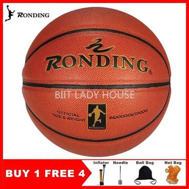 Basketball Ball PU Material Official Basketball Free With Net Bag and  Outdoor/ Indoor Basketball Matching and Training Ball Size 5