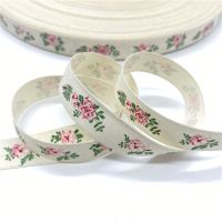 【cw】 5Yards 15mm Cotton Ribbonand whitePrinted Cotton RibbonsWeddingDecorationSewing Fabric 05