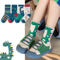 2023 Childrens Socks Autumn Winter New Fashion Cartoon Dinosaur Breathable Sweat Tube Boys Girls Socks