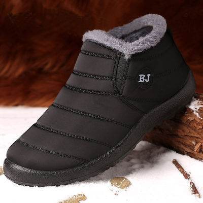 Winter MenS Shoes For Men Boots Thick Fur Warm Ankle Boots Men Footwear Waterproof Snow Boots Botas Hombre Winter Shoes Uni