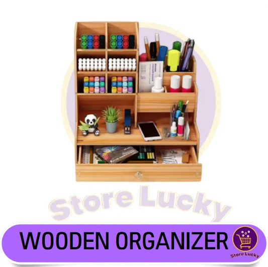 Diy Pen Holder Wooden Desktop Pencil Organizer Office Stationary