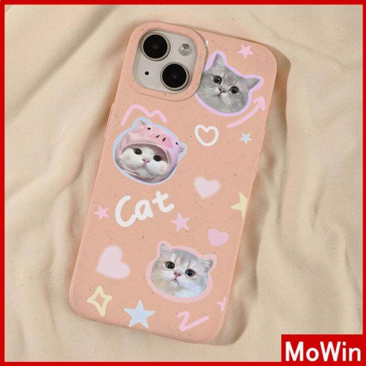 mowin-เข้ากันได้สำหรับ-เคสไอโฟน-เคสไอโฟน11-เคส-เป็นมิตรกับสิ่งแวดล้อมเคสย่อยสลายได้นุ่มกันกระแทกป้องกันสีชมพูแมวน่ารักสุนัขเข้า