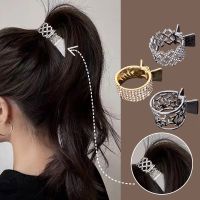 Luxury Mini Rhinestone Pearl Hair Clip For Women Fashion Anti-Drooping Metal High tail Hair Claw Princess Hair Accessories