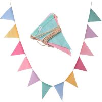 【YF】 Colorful Jute Flags Pennant Birthday Bunting Banners Wedding Hanging Garland for Decoration