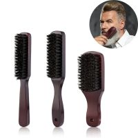 Wood Handle Boar Bristle Cleaning Brush Hairdressing Men Beard Brush Anti Static Barber Hair Styling Comb Shaving Styling Tools