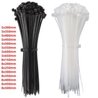 5x300mm 8x500mm Various Specifications Self-locking Nylon Tie Cable Zipper Fastening Plastic Fixation Black White Cable Management