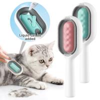 Double Sided Hair Removal Brushes for Cat Dog Pet Grooming Comb with Water Tank Clean and Remove Hair and Massage