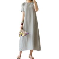 ✱☂✖ Womens Summer Linen Casual A-Line Loose Maxi Dress