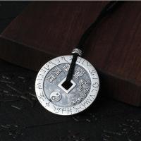 NEW 100% 925 Silver Fengshui Taichi Pendant Necklace Pure Silver Bagua Pendant Necklace Good Luck Amulet Drive Devils