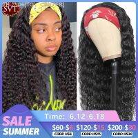 SVT Indian Deep Wave Headband Wig Human Hair Wig Human Remy Hair Scarf Wig Glueless Deep Curly Wig Headbands For Women [ Hot sell ] TOY CENTER