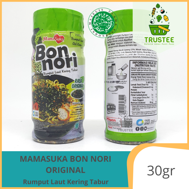 Bon Nori 30 gr Mamasuka taburan nasi rasa nori original dan pedas