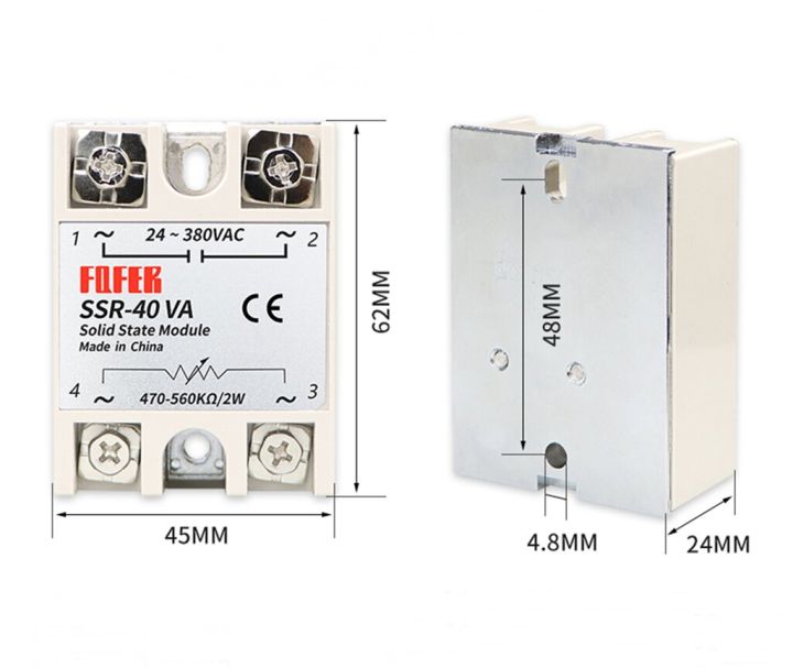 ssr-40va-solid-state-relay-module-single-phase-ac-24-380vac-โซลิดเสตทรีเลย์