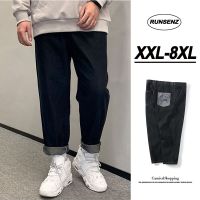 ♈ กางเกงยีนขายาว ทรงตรง ขนาดใหญ่ สไตล์เรโทร สําหรับผู้ชาย ไซซ์ Xxl - 8xl