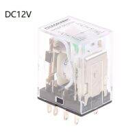 DC12V/AC220V/DC24V รีเลย์ไฟฟ้า5A 8พินพร้อมฐานซ็อกเก็ตและไฟ Led แสดงสถานะสองเปิดและสองปิด