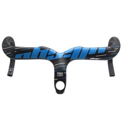 ULLICYC Road Bike Handlebar Carbon Road 3K Handlebar Bike Integrated 42X10CM Blue