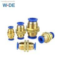 ◊☌ Pneumatic Fittings PM Straight Bulkhead Union Connector 4-12mm OD Hose Plastic Push In Gas Quick Connector Air Fitting Plumbing