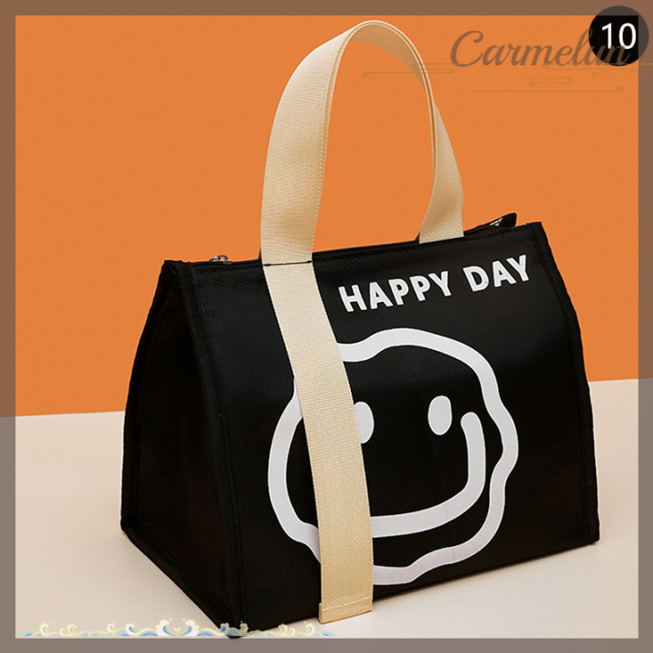 carmelun-ถุงเบนโตะเก็บอุณหภูมิปิคนิคสำหรับเดินทางกล่องใส่กระเป๋าอาหารกลางวันเก็บอุณหภูมิพกพาสะดวกน่ารัก1ชิ้น