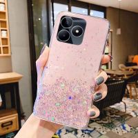 เคสโทรศัพท์สำหรับ Realme C53 Narzo N53 RealmeC53 Narzo N53 4G 2023ใสกลิตเตอร์ TPU นุ่มสีชมพูเคสเคสโทรศัพท์โปร่งแสงกันการกระแทก