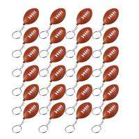 24 Pack Football Keychains,Mini Rugby Stress Ball Keychains,Sports Ball Keychains,School Carnival Reward for Boy Girls