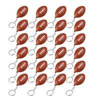 24 Pack Football Keychains,Mini Rugby Stress Ball Keychains,Sports Ball Keychains,School Carnival Reward for Boy Girls