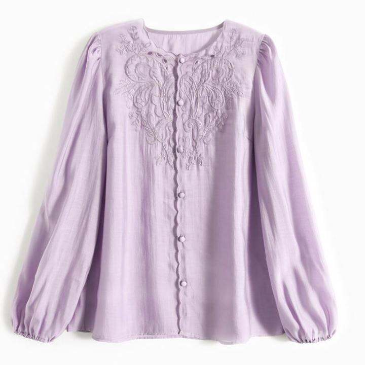 2023-french-style-elegant-style-positioning-embroidered-round-neck-long-sleeve-shirt-lantern-sleeve-small-top-womens-lace-shirt-spring