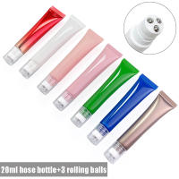 Collapsible Silicone Tubes Massage Oil Dropper Bottle Face Cream Jar With Lid Essence Bottle With Pump Three Ball Eye Cream Applicator