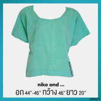 USED Niko and - Oversized Teal Top | เสื้อแขนสั้นสีฟ้า เสื้อโอเวอร์ไซส์ ทรงใหญ่ สีพื้น สาวอวบ แท้ มือสอง