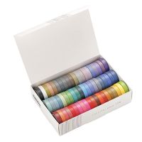 เทปสีทึบ Washi ลายกาวตกแต่งสีรุ้ง,เทปกาวสำหรับกระดาษกาวสมุดเก็บภาพขนาดมาตรฐาน60ชิ้น/เซ็ต