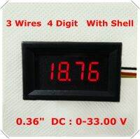 5V สำหรับแผงแรงดันไฟฟ้าเชลล์0-33V DC 24V พร้อมแบตเตอรี่รถยนต์12V เครื่องวัดแรงดันไฟฟ้าแบบดิจิตอลสายไฟ3สายตะกั่วและอะแดปเตอร์