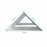 ไม้ฉากอะลูมินัมอัลลอยเมตริก7/12นิ้วไม้บรรทัดวัดมุมสามเหลี่ยมไม้วัดความเร็วสามเหลี่ยมโปรแทรคเตอร์วัดมุม