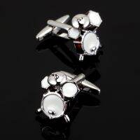 ZKZM 048 Musical instruments Drum Set Design Cufflinks Funny Jewelry Drum Kit Cuff Link Music Fans Cuff Buttons Pins