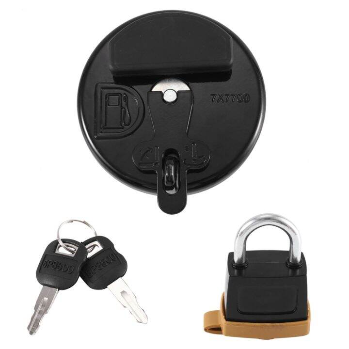 locking-fuel-tank-cap-with-padlock-7x7700-for-caterpillar-cat-dozer-excavator-d6r-d5c-311d-312d-320d-321d-323d-black