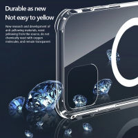 Clear Magsafe Magnetic Case For iPhone 13 11 Pro Max 12 Mini Support For Magsafe Wireless Charger Luxury Transparent Back Cover